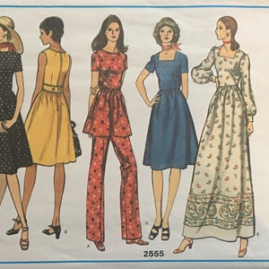1970s Size 10, Vogue 2555, Basic Design DRESS, TUNIC & Pants Pattern