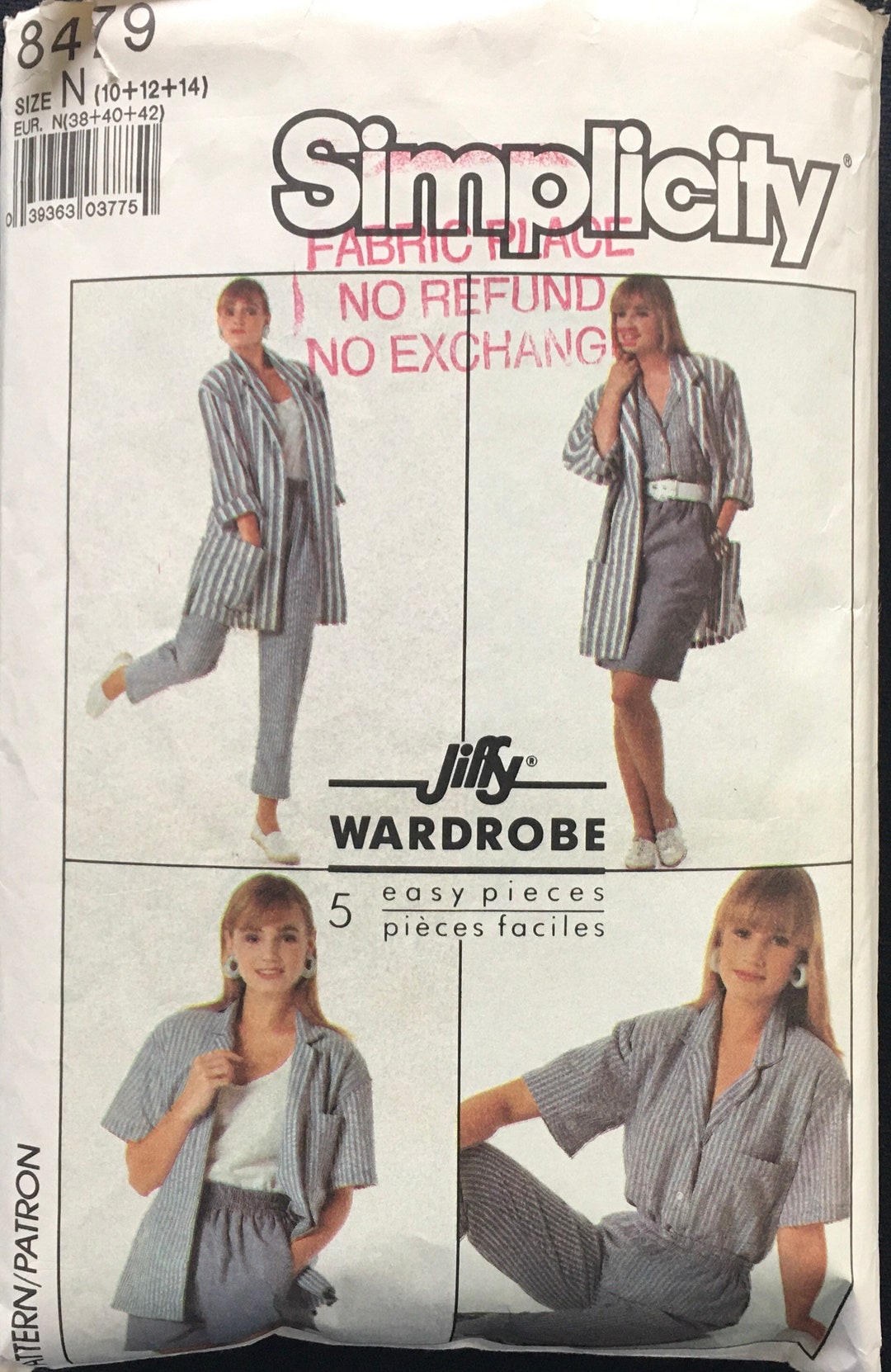 1988 Sizes 10-12-14, Simplicity 8479, SEPARATES for SUMMER, Jiffy