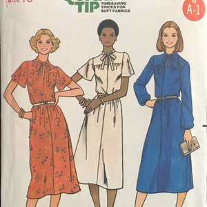 May include: A sewing pattern for a dress with three different styles. The pattern is for size 10 and includes a "Quick Tip" for timesaving tricks for soft fabrics. The pattern number is 6008 and the price is $1.75.