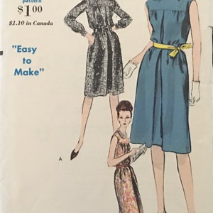 1960s Size 12, Vogue 5879 DRESS Pattern; Long Sleeves or Sleeveless; Classic Mid-Century Styling! &quot;Easy to Make&quot;