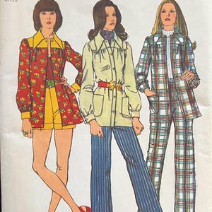 1972 Size 12, UNCUT Simplicity 5005 Pattern; Smock-Jacket, Pants & Shorts