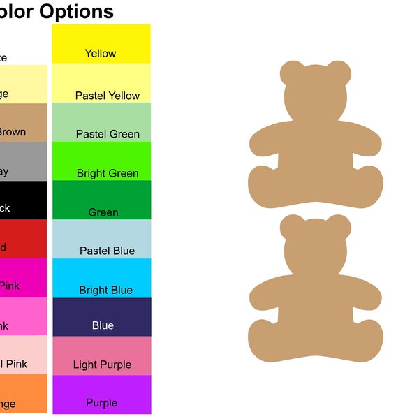 25 Pieces - Sitting Teddy Bear Paper Die Cut Shape Cut Outs for Bulletin Boards, Classroom Decorations, Party Decorations, Cards and Crafts