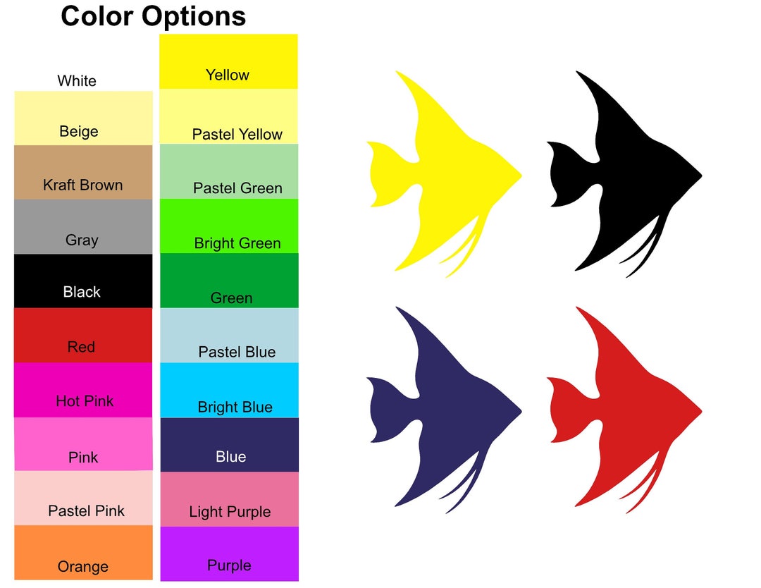 25 Pieces - Angel Fish Paper Die Cut Shape Cut Outs for Bulletin Boards ...