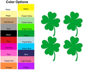 25 Pieces -  Four Leaf Clover St. Patrick's Day Paper Die Cut Shape Cut Outs for Bulletin Boards, Classroom Decorations & Party Decorations