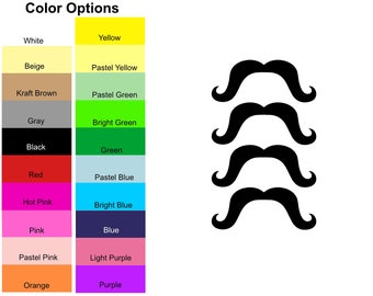 25 Piece - Downward Handlebar Mustache Paper Die Cut Shape Cut Outs for Bulletin Boards, Classroom Decorations, Party Decorations and Crafts