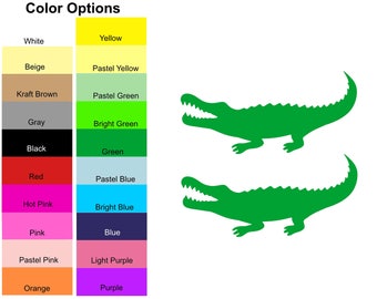 25 Pieces - Alligator Crocodile Paper Die Cut Shape Cut Outs for Bulletin Boards, Classroom Decorations, Party Decorations, Cards & Crafts