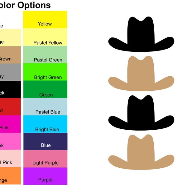25 Pieces -  Cowboy Hat Paper Die Cut Shape Cut Outs for Bulletin Boards, Classroom Decorations, Party Decorations, Scrapbooking and Crafts