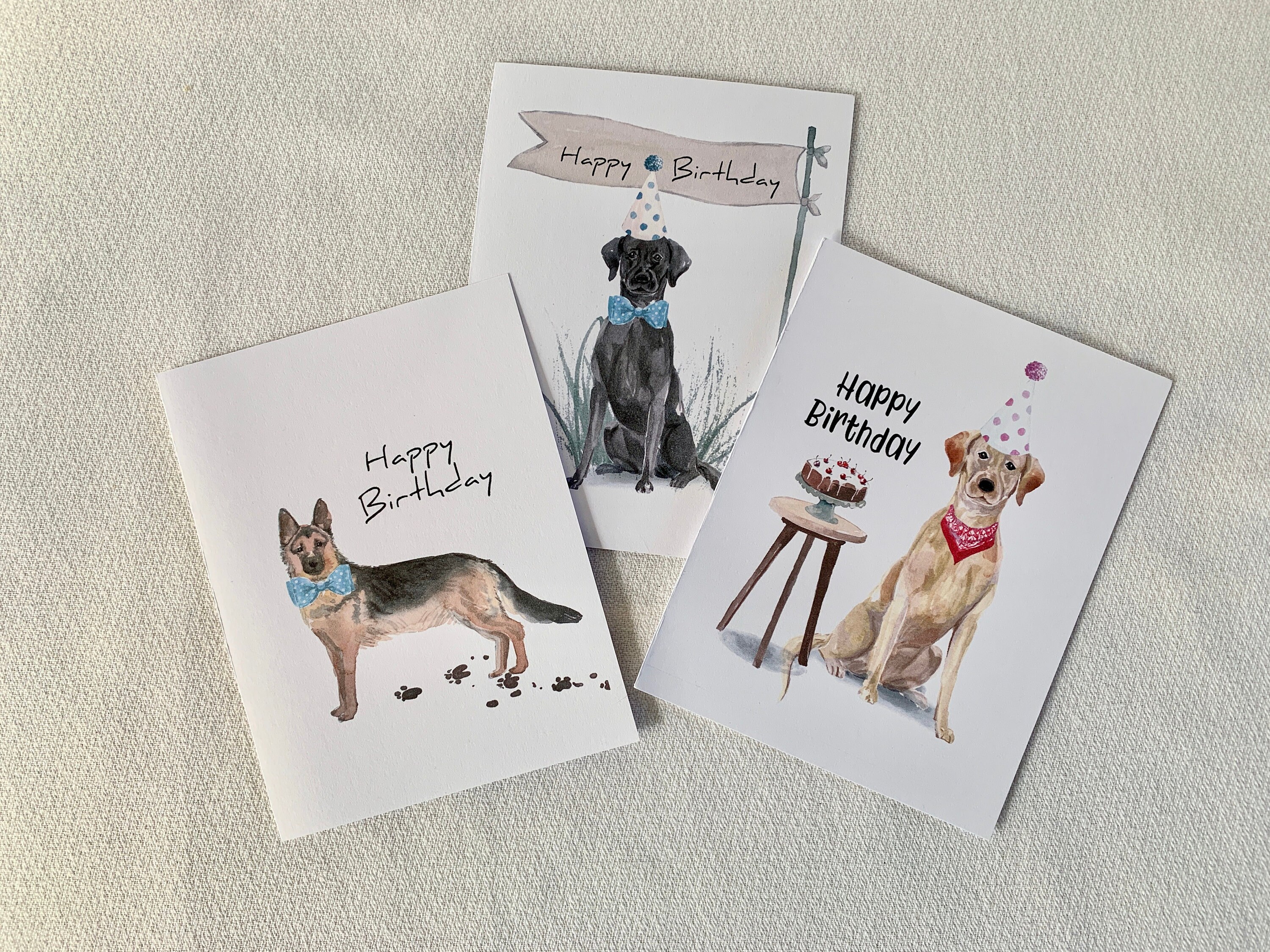 Birthday with Dogs Greeting Cards Etsy