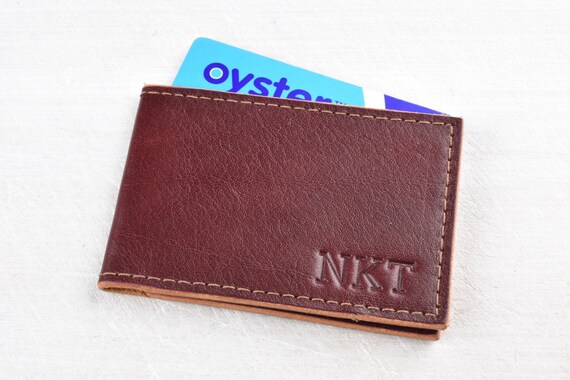 personalised leather business card holder