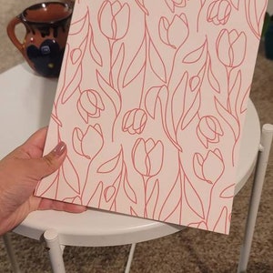 Premium College Ruled Notebook - Coral Tulips - 8.5 x 11 inches, 100 Pages