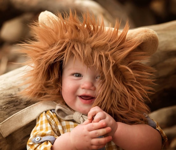 Lion Hat baby Bonnet lion Bonnet fluffy Hat faux Fur 100 Cotton