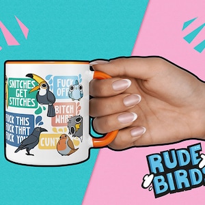 Rude Birds Cute Cartoon Coffee Tea Mug Gift image 5