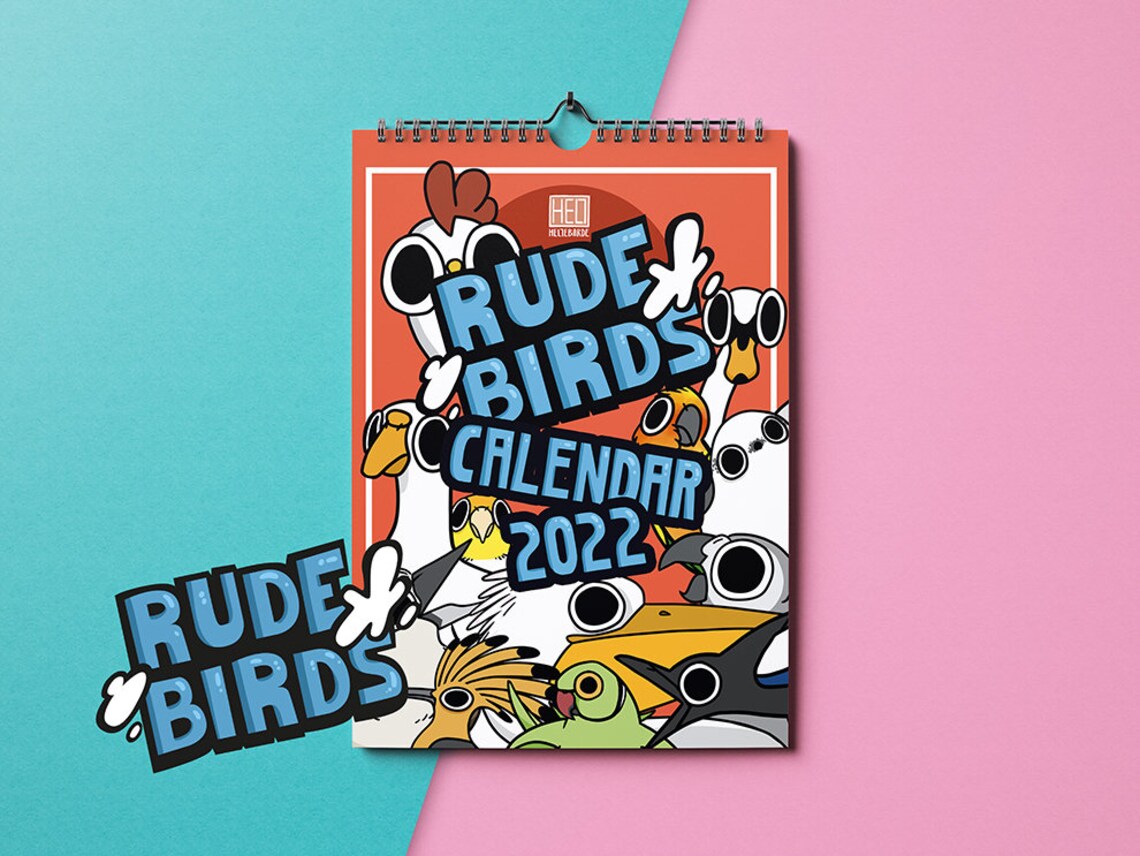 Rude Birds Calendar 2022 Cute Cartoon Style Gift Etsy Australia