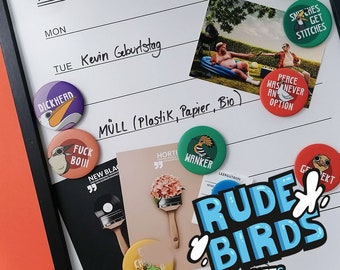 Rude Birds - Fridge Magnets