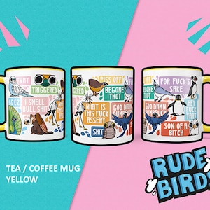 Rude Birds Cute Cartoon Coffee Tea Mug Gift image 3