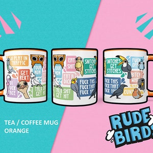 Rude Birds Cute Cartoon Coffee Tea Mug Gift image 2