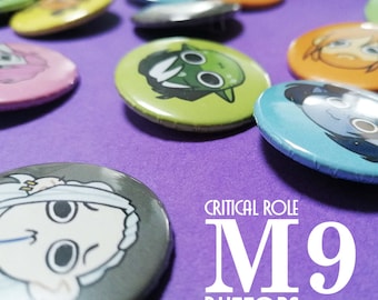 Critical Role The Mighty Nein M9 Buttons - Pins