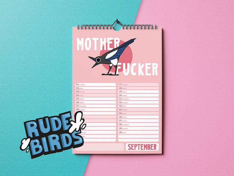 Rude Birds Calendar 2022 Cute Cartoon Style Gift Etsy Australia