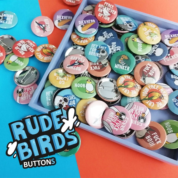 Rude Birds - Buttons - Pins - Anstecker