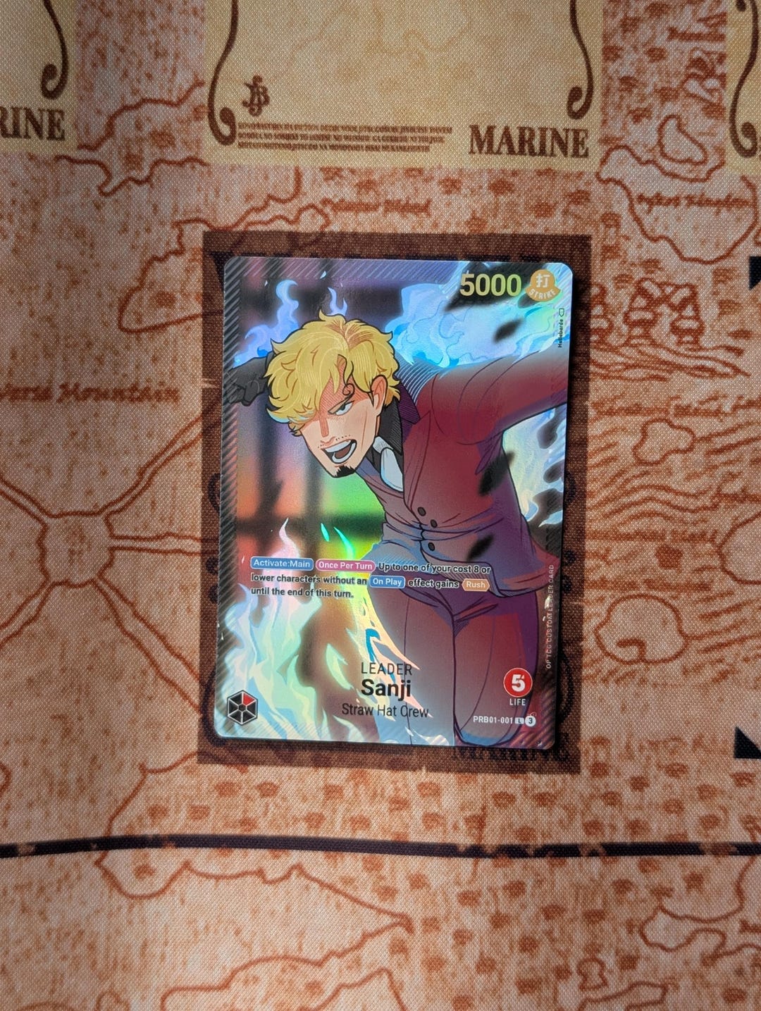 PRB01-001 Custom Leader Card Red Sanji OP TCG - Etsy