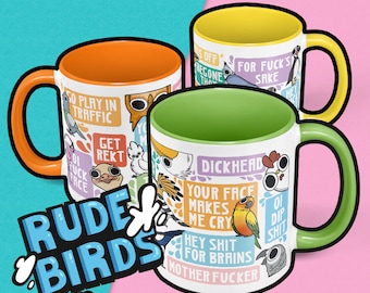 Rude Birds - Cute Cartoon Coffee Tea Mug Gift