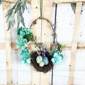 Easter Basket Wreath, Egg Spring Wreath, Spring Decor, Spring Egg Wreath, Summer Wreath, Front Door Wreath, Easter Decoration,Outdoor Wreath