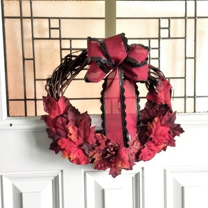 Kranz für Tür, Herbstkranz, Türkranz, Türkranz Herbst, Türkranz, Maple Leaf Kranz, Ernte Kranz, Herbst-Kranz, rot Kranz