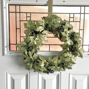 Fall Wreath, Fall Door Wreath, Front Door Wreath, Door Wreath, Maple Leaf Wreath, Fall Wreaths, Wreath for Door, Neon Green Wreath, Berries