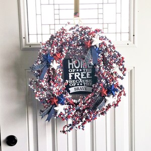 4th of July Wreath, Star Wreath, Front Door Wreath, Door Wreath, Independence Day Wreath, Fireworks Wreath, 4th of July Wreaths, Wreath Door