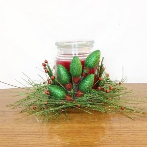 Christmas Candle Centerpiece, Candle Ring, Holiday Candle Wreath, Candle Arrangement, Winter Centerpiece, Table Centerpiece, Candle Gift
