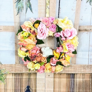 Rose Spring Wreath, Spring Decor, Spring Rose Wreath, Summer Wreath, Front Door Wreath, Easter Decoration, Outdoor Wreath, Easter Wreath