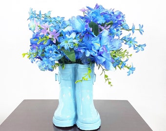 Blue Iris Flower Arrangement, Artificial Centerpiece, Silk Flower Arrangement,  Iris Silk Flower Centerpiece, Faux Flower, Blue Iris Floral