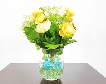 Yellow Chrysanthemum Flower Arrangement, Artificial Centerpiece, Silk Flower Arrangement, Silk Flower Centerpiece, Faux Flowers, Table Decor