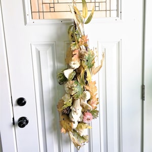 Fall Door Swag, Front Door Swag, Fall Swag, Door Swag, Pumpkin, Autumn Swag, Swag for Door, Gnome Swag, Autumn Door Swag, Large Swag, Beige