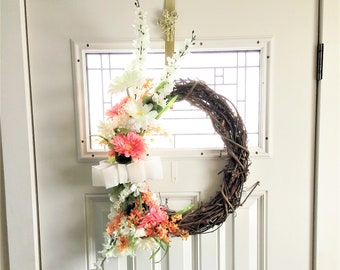 Summer Door Wreath, Cherry Blossom Wreath, Front Door Wreath, Summer Wreath, Door Wreath, Spring Wreath, Summer Wreaths, Wreath for Door