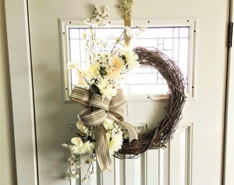 Summer Door Wreath, Cherry Blossom Wreath, Front Door Wreath, Summer Wreath, Door Wreath, Spring Wreath, Summer Wreaths, Wreath for Door