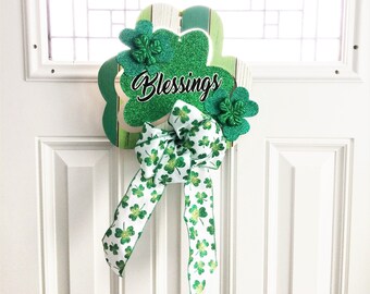 Shamrock Door Hanger, Front Door Hanger, St. Patrick&#39;s Day Door Hanger, Irish Door Hanger, Door Hanger, Spring Door Hanger, Hanger for Door