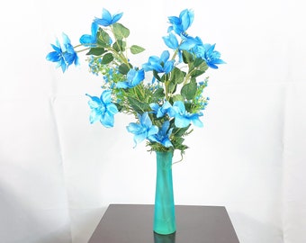 Blue Clematis Flower Arrangement, Artificial Centerpiece, Silk Flower Arrangement, Silk Flower Centerpiece, Faux Flower, Clematis Floral