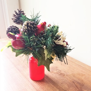 Winter Pinecone Flower Arrangement, Winter Centerpiece, Artificial Flower Decor, Silk Flower Centerpiece, Winter Arrangement, Winter Decor