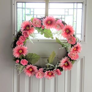 Rose Wreath, Summer Door Wreath, Front Door Wreath, Summer Wreath, Door Wreath, Daisy Wreath, Yellow Wreath, Wreath for Door, Large Wreath