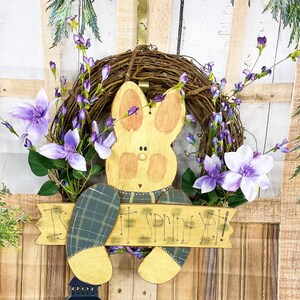 Bunny Spring Wreath, Spring Decor, Spring Bunny Wreath, Summer Wreath, Front Door Wreath, Easter Decoration, Outdoor Wreath, Easter Wreath
