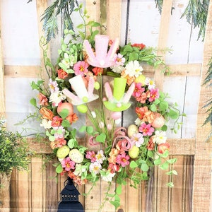 Bunny Spring Wreath, Spring Decor, Spring Bunny Wreath, Summer Wreath, Front Door Wreath, Easter Decoration, Outdoor Wreath, Easter Wreath