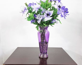 Purple Anemone Flower Arrangement, Artificial Flower Arrangement, Silk Flower Centerpiece, Silk Flower Arrangement, Purple Anemone Floral