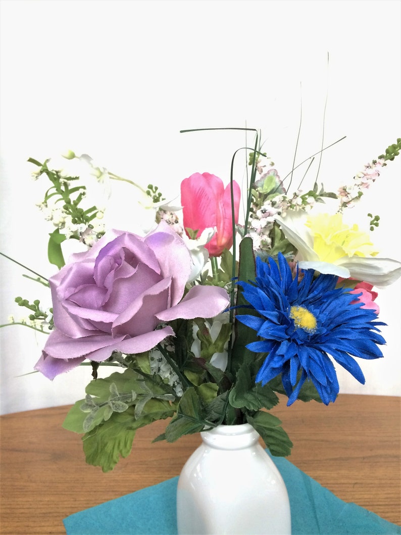 Pink Tulip Flower Arrangement Artificial Flower Centerpiece Etsy