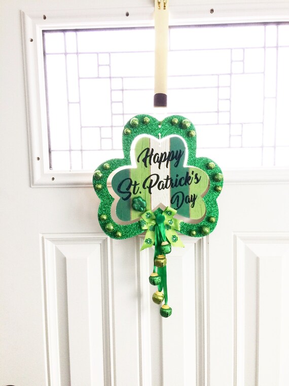 Shamrock Door Hanger Front Door Hanger St Patrick S Day Etsy