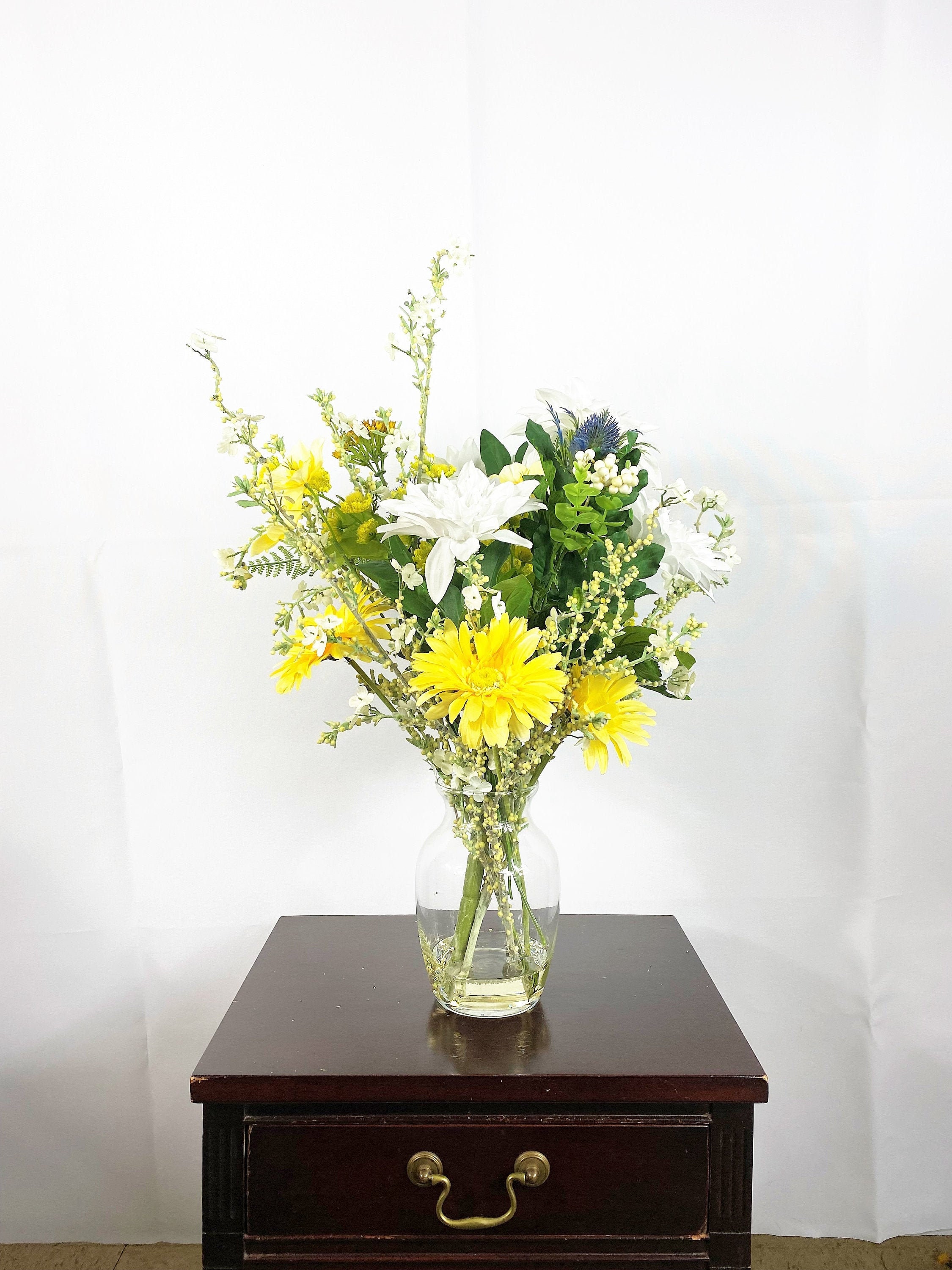 Yellow Daisy Flower Arrangement Artificial Centerpiece Silk Etsy UK