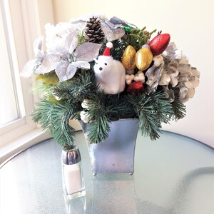 Silver Hydrangea Flower Arrangement Winter Centerpiece - Etsy