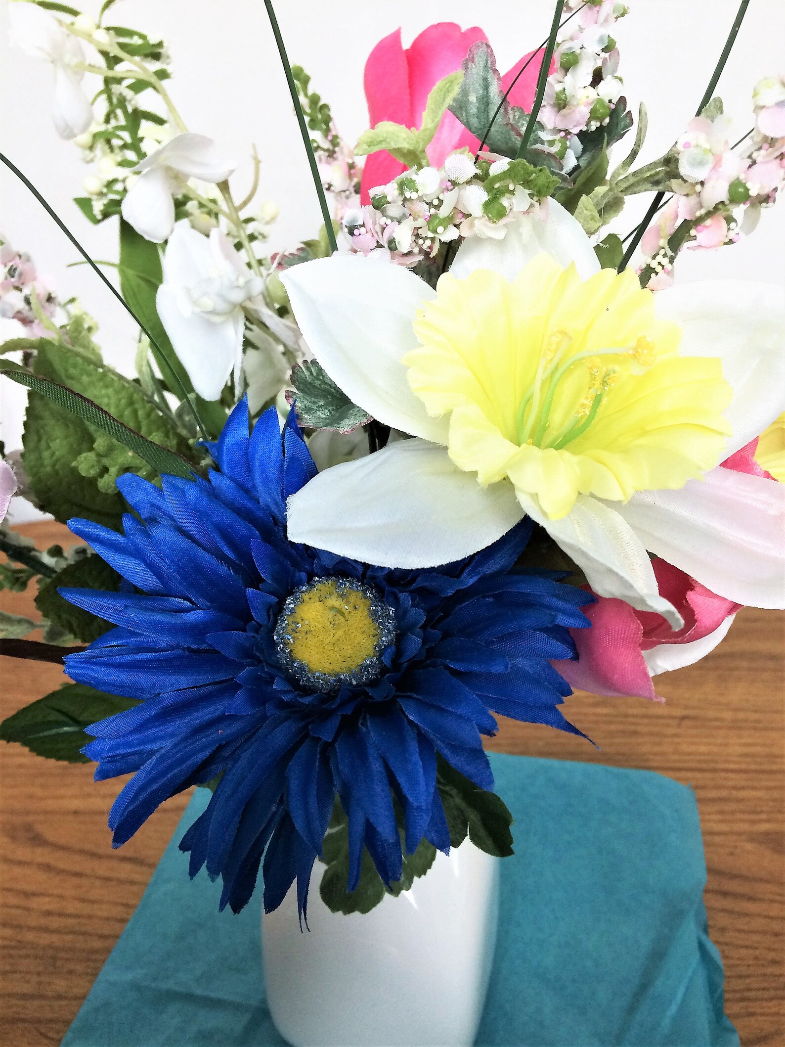 Pink Tulip Flower Arrangement Artificial Flower Centerpiece Etsy