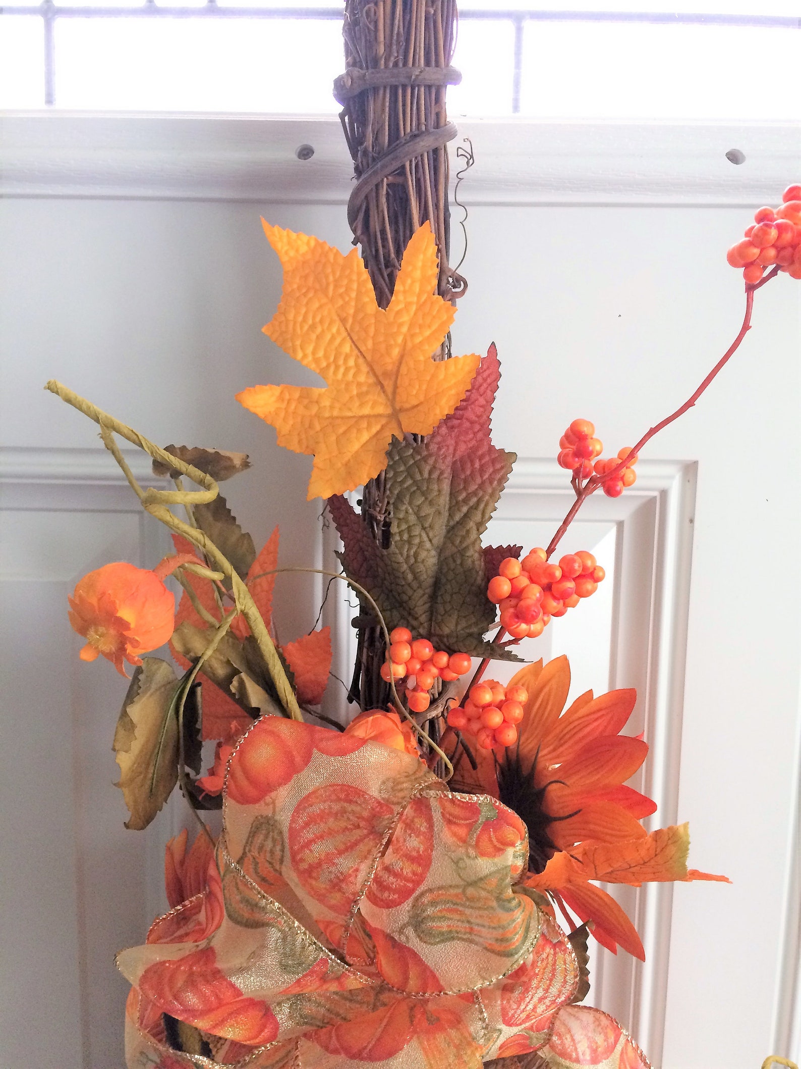 Front Door Swag Sunflower Broom Fall Swag Door Swag Etsy