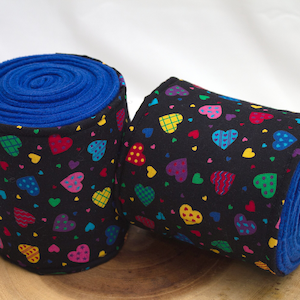 Royal Blue Hearts Polo Wraps, Equine Leg Wraps, Horse Wraps for Leg Protection, Gift For Horse Owner, Horse Lover